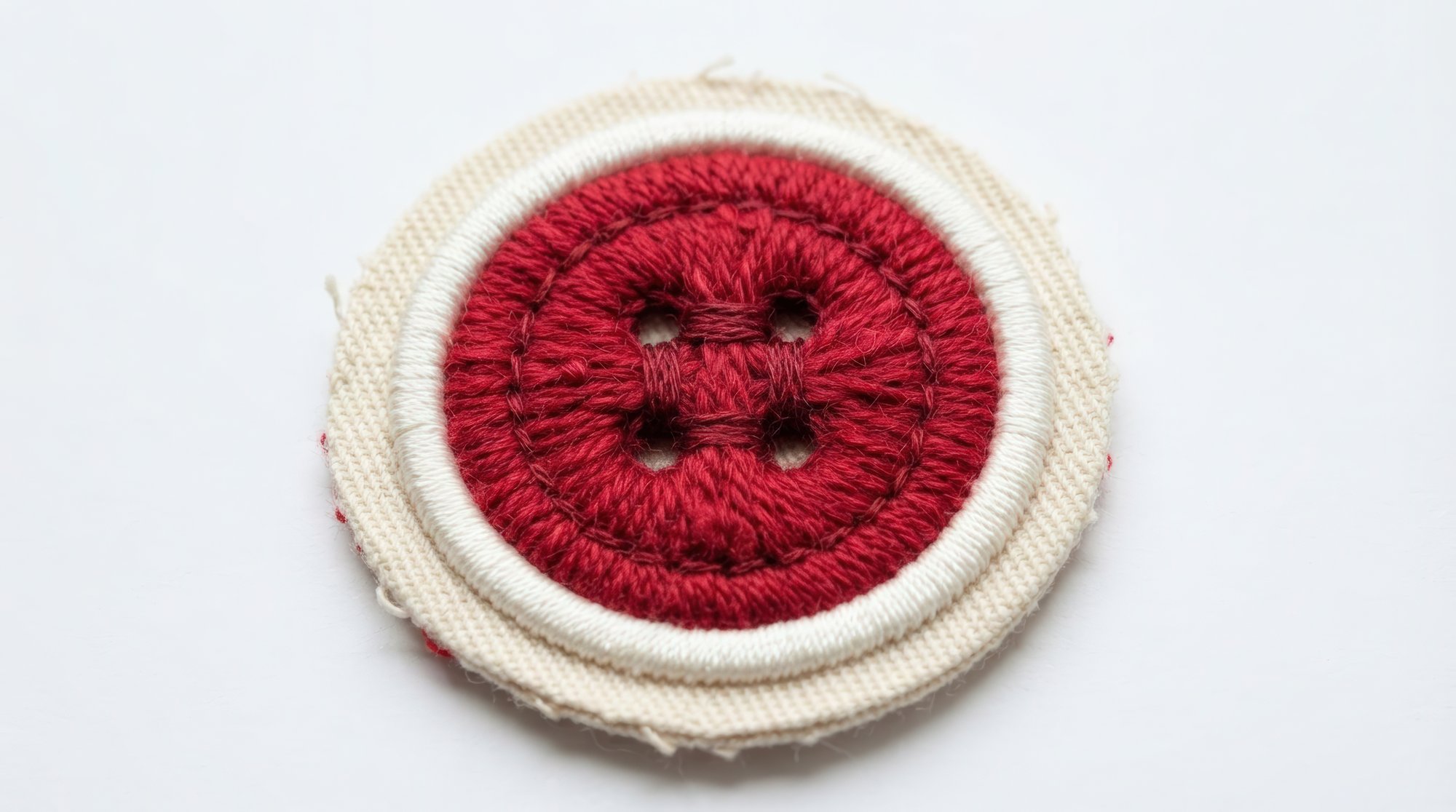 Close-up embroidered floral hoop